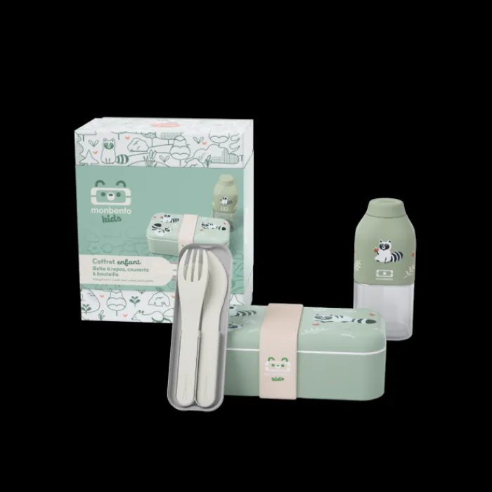 Monbento Coffret cadeau enfants MB Foodie vert Raccoon Hot