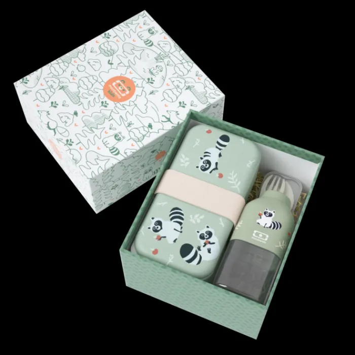 Monbento Coffret cadeau enfants MB Foodie vert Raccoon Hot