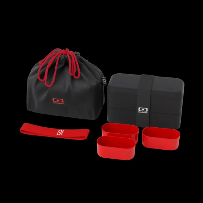 Monbento Pack MB Original noir/rouge + pochette Discount