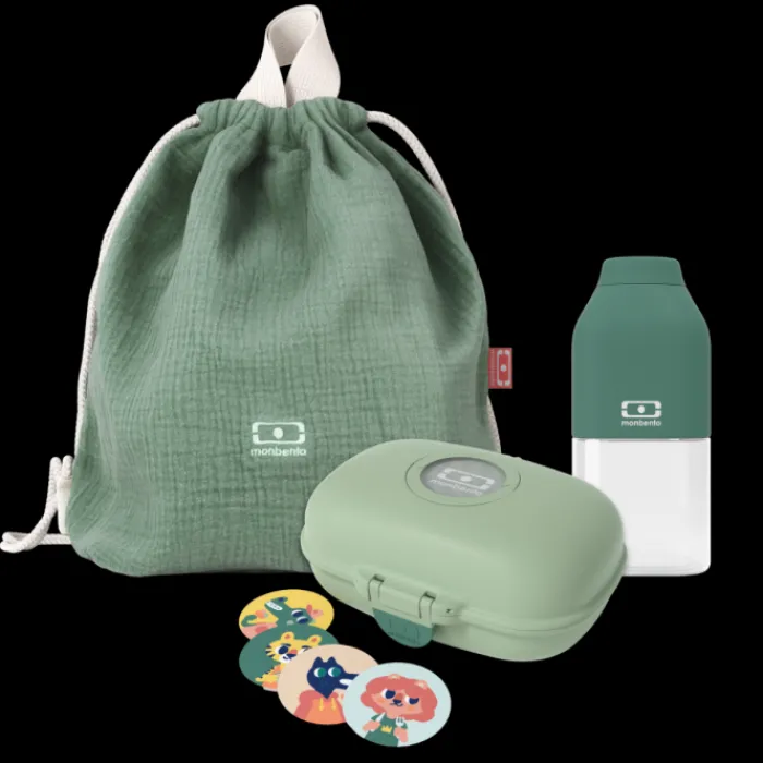 Monbento Set gou00fbter + sac u00e0 dos enfant vert Outlet