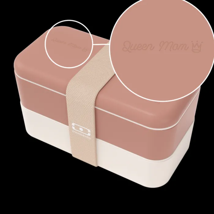 Monbento Set lunch box parent/enfant rose "Queen Mom/Little Queen" Cheap