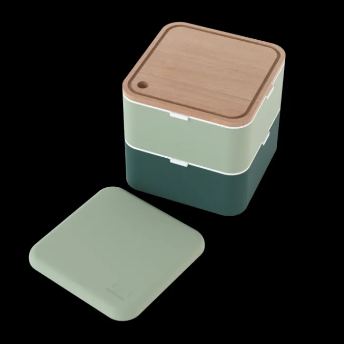 Monbento Set MB Square green Bicolor + MB Cut Clearance